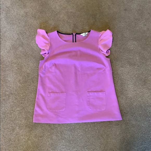 Boden Ruffle Sleeve Pocket Tee Size 10 - Picture 2 of 7
